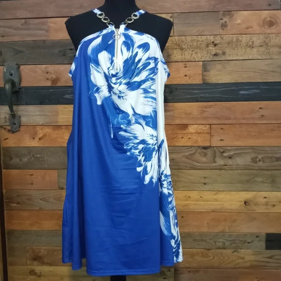 NWT Etcyy blue & white dress - XXL - Picture 7 of 9